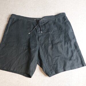 Vilebrequin Shorts 3XL Black 100% Linen Drawstring Solid